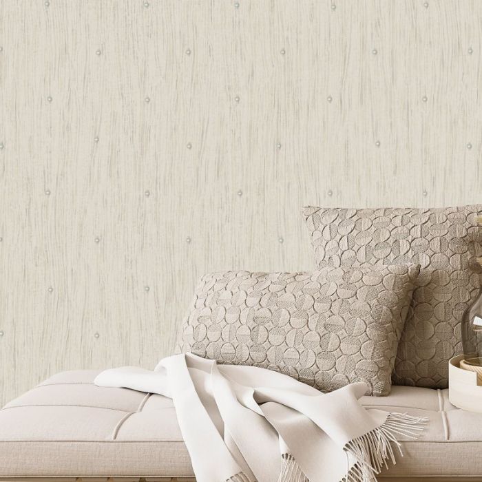 Tiffany Fiore Textured Wallpaper -  Pearl Cream