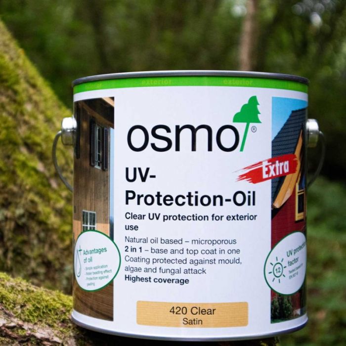Osmo Exterior UV Protection Oil Extra - 420 Clear (Satin) - 3L (20% Extra Free)