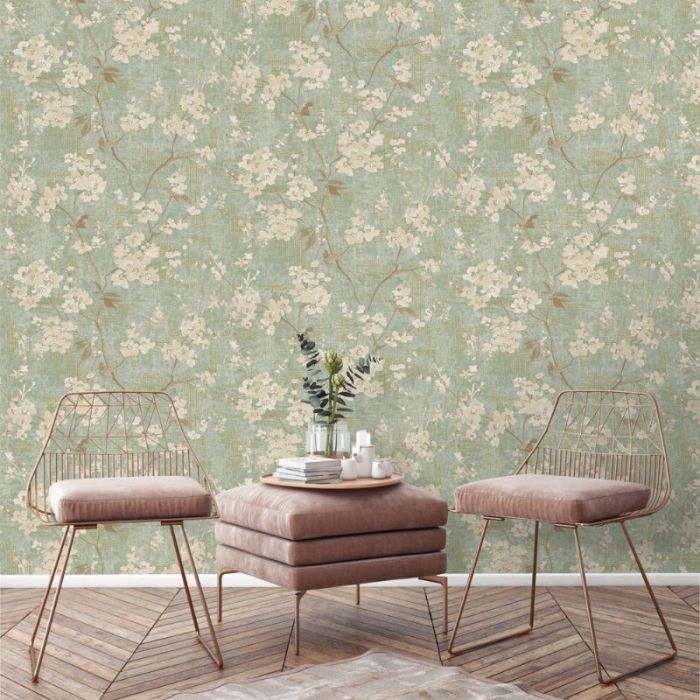 Paul Moneypenny Athene Blossom Wallpaper - Sage