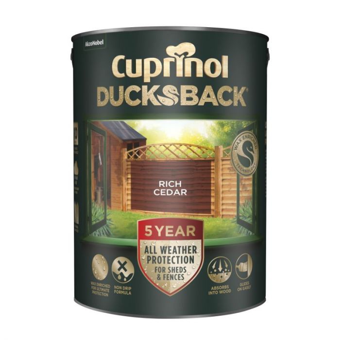 Cuprinol 5 Year Ducksback Fence & Shed Treatment - Rich Cedar