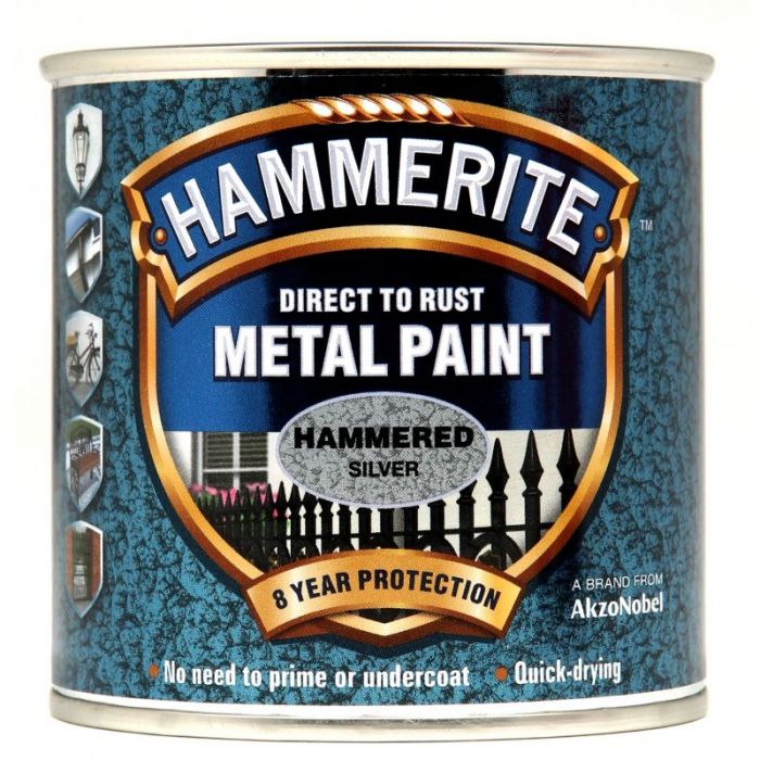 Hammerite Metal Paint - Hammered Silver