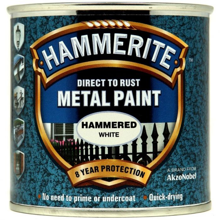 Hammerite Metal Paint - Hammered White