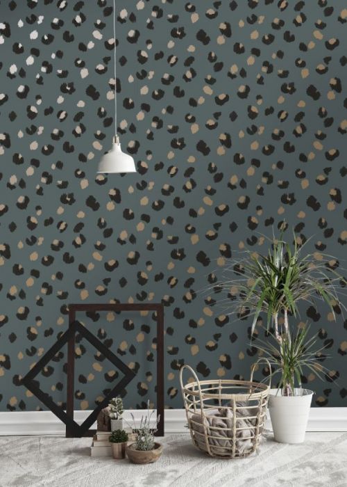 Mali Leopard DCO Exclusive Wallpaper Teal