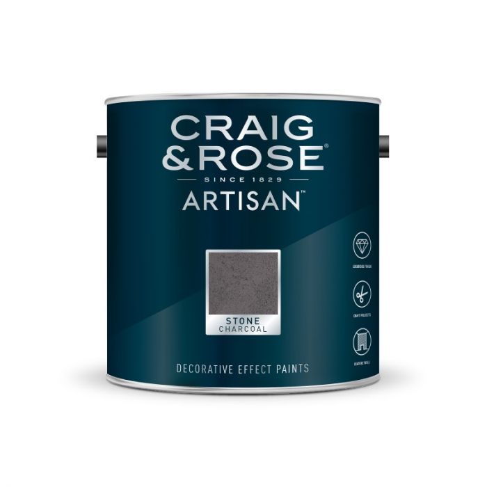 Craig & Rose Artisan Stone Effect Paint - Charcoal Stone 2.5L