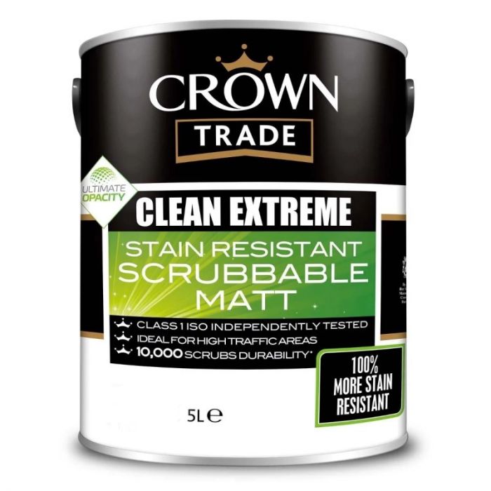 Crown Trade Clean Extreme Stain Resistant Scrubbable Matt - Colour Match