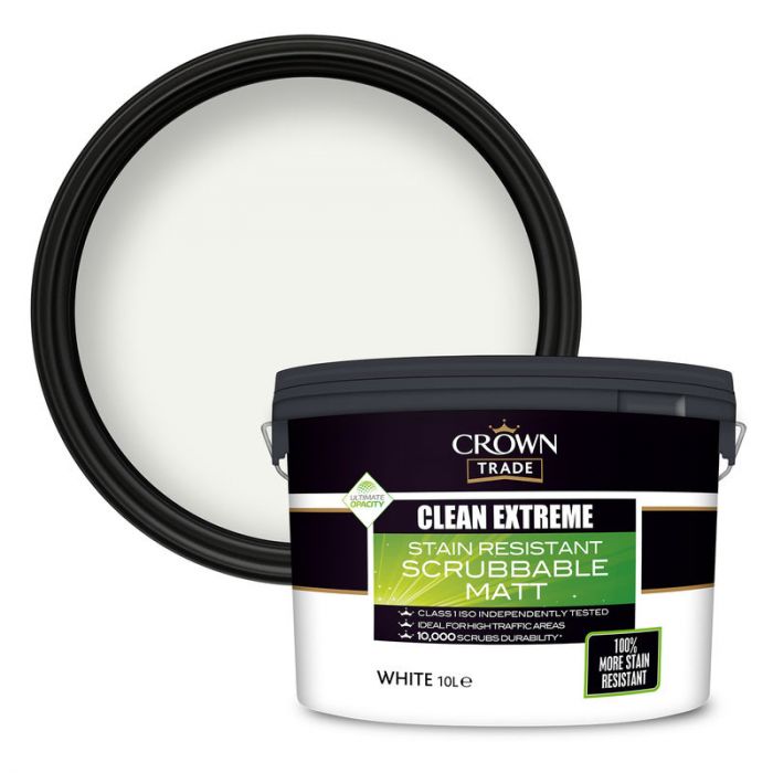 Crown Trade Clean Extreme Scrubbable Matt - White