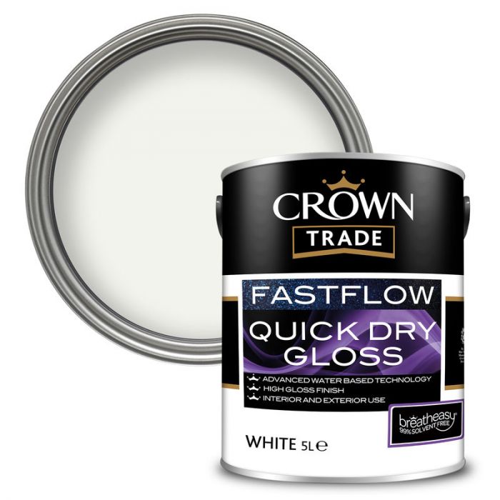 Crown Trade Fastflow Quick Dry Gloss - White