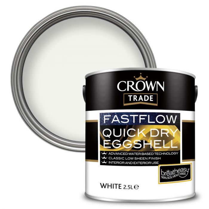 Crown Trade Fastflow Quick Dry Eggshell - White