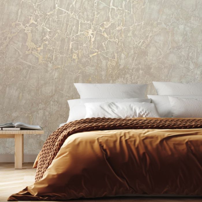 Enzo Metallic Marble Wallpaper - Taupe