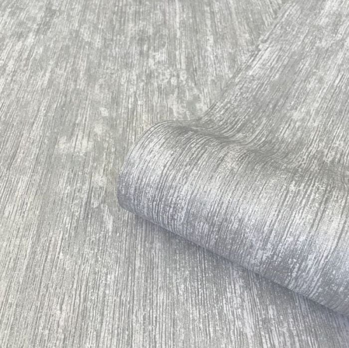 Retreat Plain Textured Metallic Wallpaper - Silver