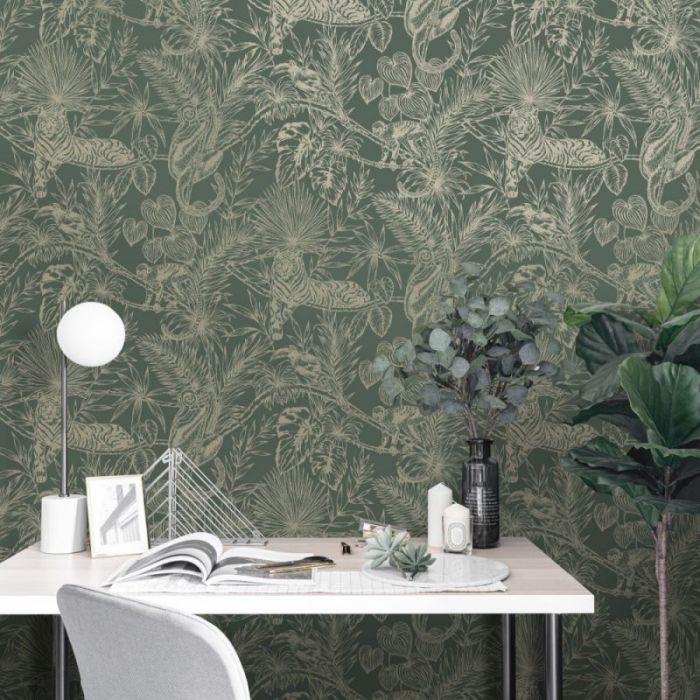 Sumatran Wallpaper Green/Gold