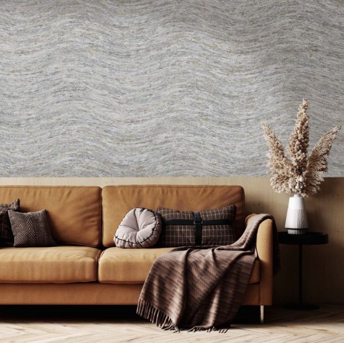 Nexus Wave Metallic Wallpaper Grey 