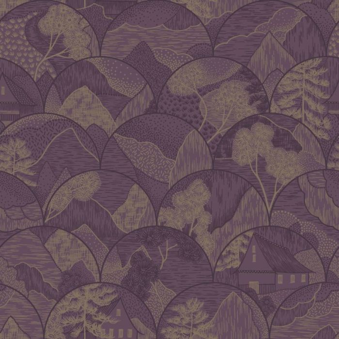 Teshio Oriental Scalloped Pattern Wallpaper