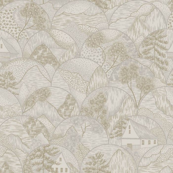 Teshio Oriental Scalloped Pattern Wallpaper