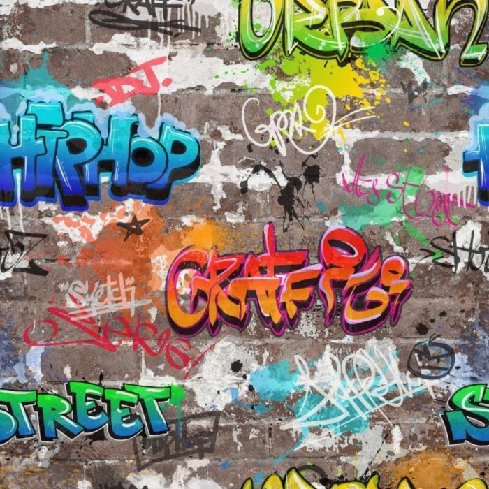 Graffiti-Style Urban Wallpaper Multi | Fine Decor | Decorating Centre Online