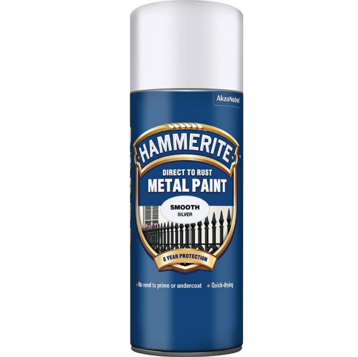 Hammerite Metal Paint Smooth Aerosol - Silver 400ml