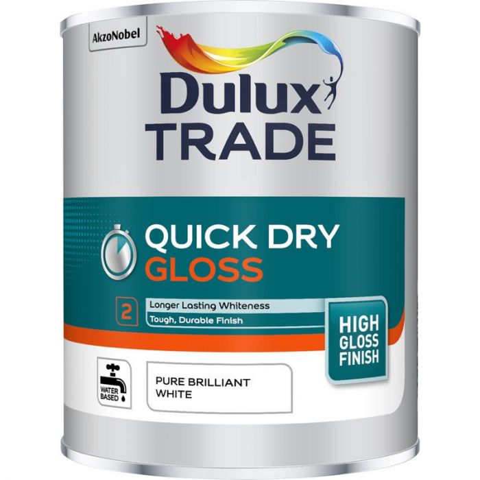 Dulux Trade Quick Dry Gloss Paint - Pure Brilliant White