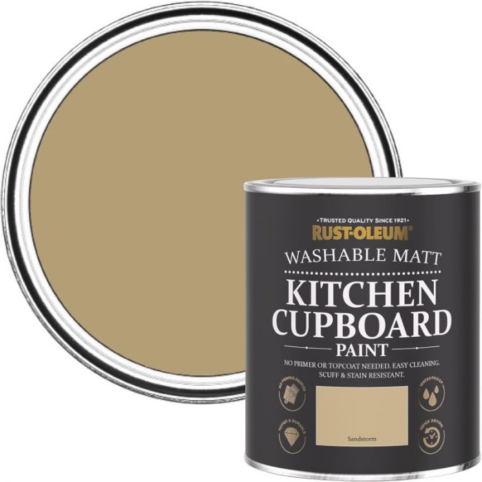 Rust-Oleum Matt Kitchen Cupboard Paint - Sandstorm 750ml