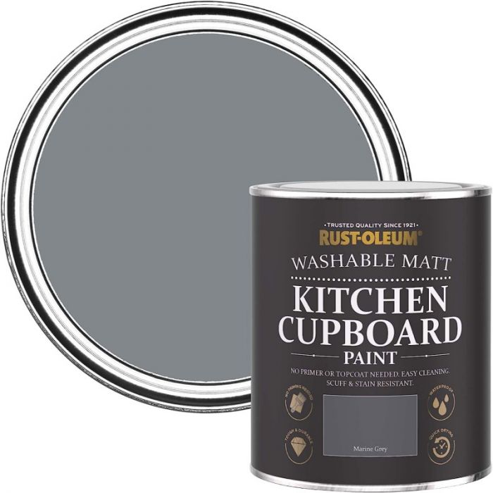 Rust-Oleum Matt Kitchen Cupboard Paint - Marine Grey 750ml