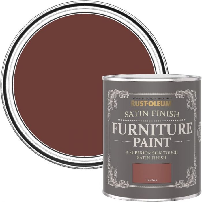 Rust-Oleum Satin Furniture Paint Fire Brick 750ml