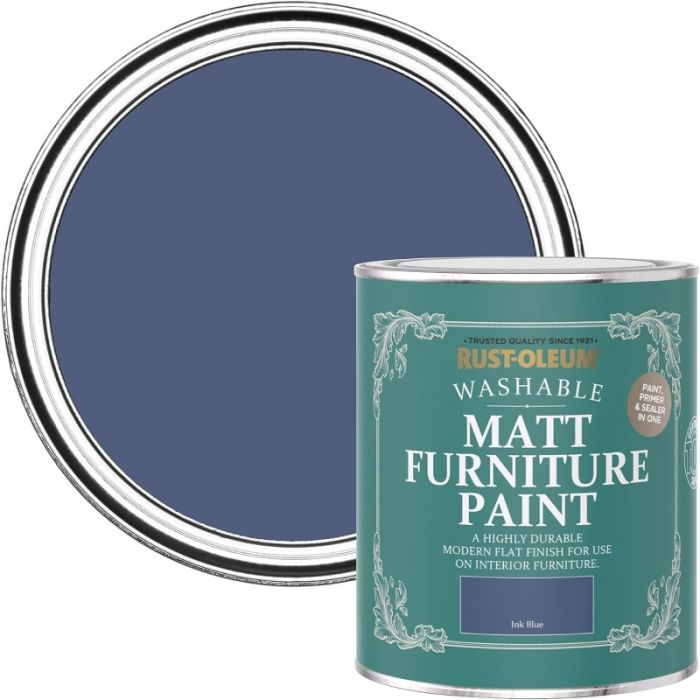 Rust-Oleum Matt Furniture Paint Ink Blue 750ml