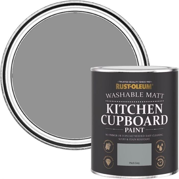 Rust-Oleum Kitchen Cupboard Paint - Pitch Grey 750ml