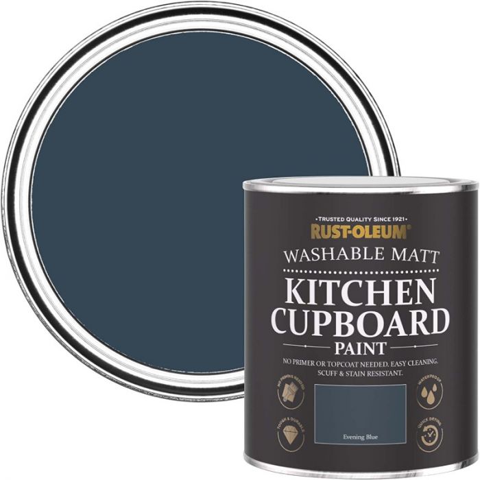 Rust-Oleum Matt Kitchen Cupboard Paint - Evening Blue 750ml