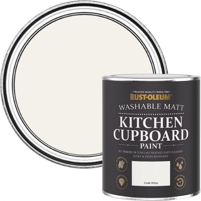 Rust-Oleum Kitchen Cupboard Paint - Chalk White 750ml