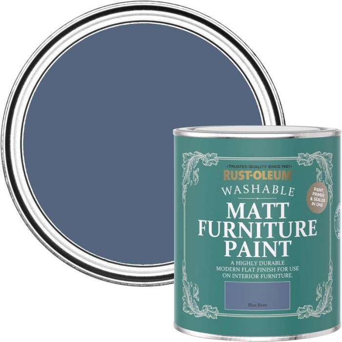 Rust-Oleum Matt Furniture Paint Blue River 750ml