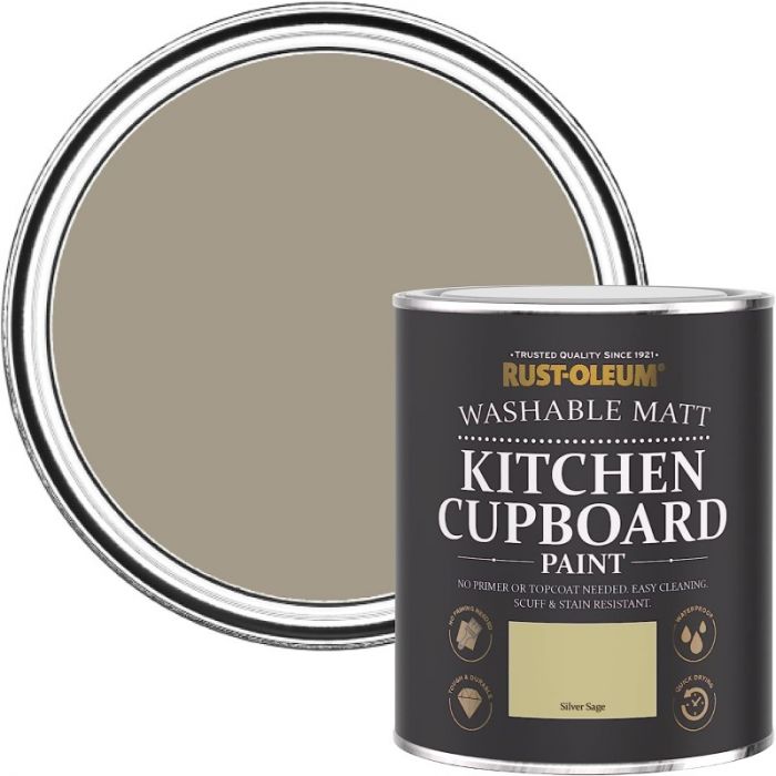 Rust-Oleum Matt Kitchen Cupboard Paint - Silver Sage 750ml