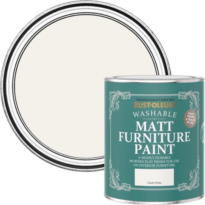Rust-Oleum Matt Furniture Paint Chalk White - 750ml