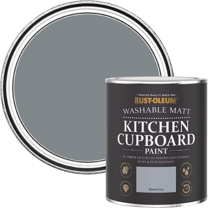 Rust-Oleum Matt Kitchen Cupboard Paint - Mineral Grey 750ml