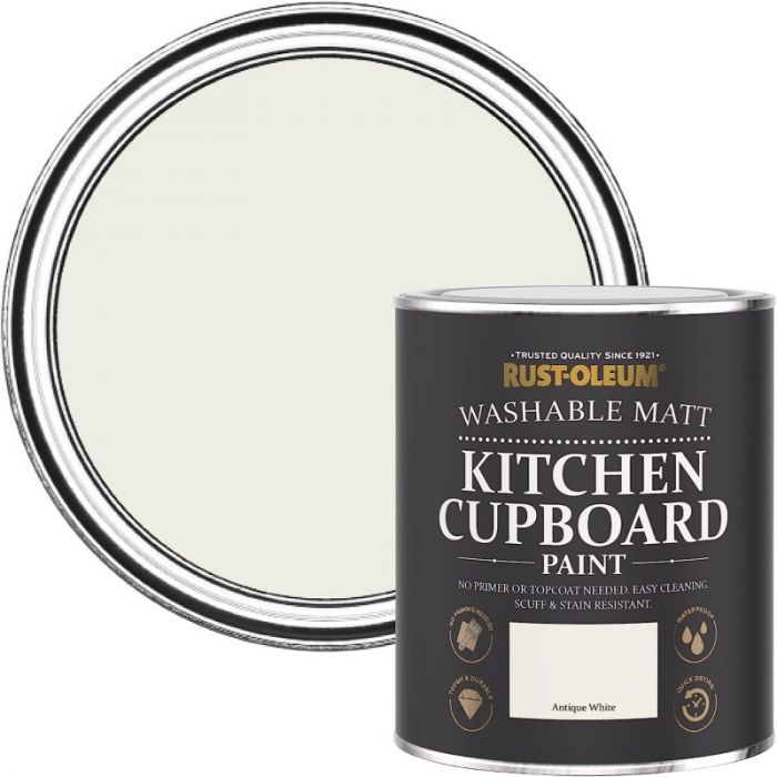 Rust-Oleum Kitchen Cupboard Paint - Antique White 750ml