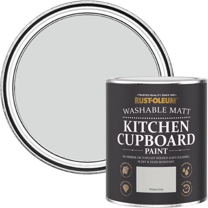 Rust-Oleum Matt Kitchen Cupboard Paint - Winter Grey 750ml