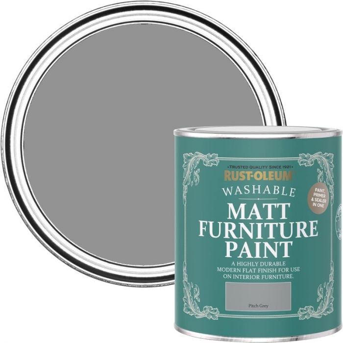 Rust-Oleum Matt Furniture Paint Pitch Grey 750ml
