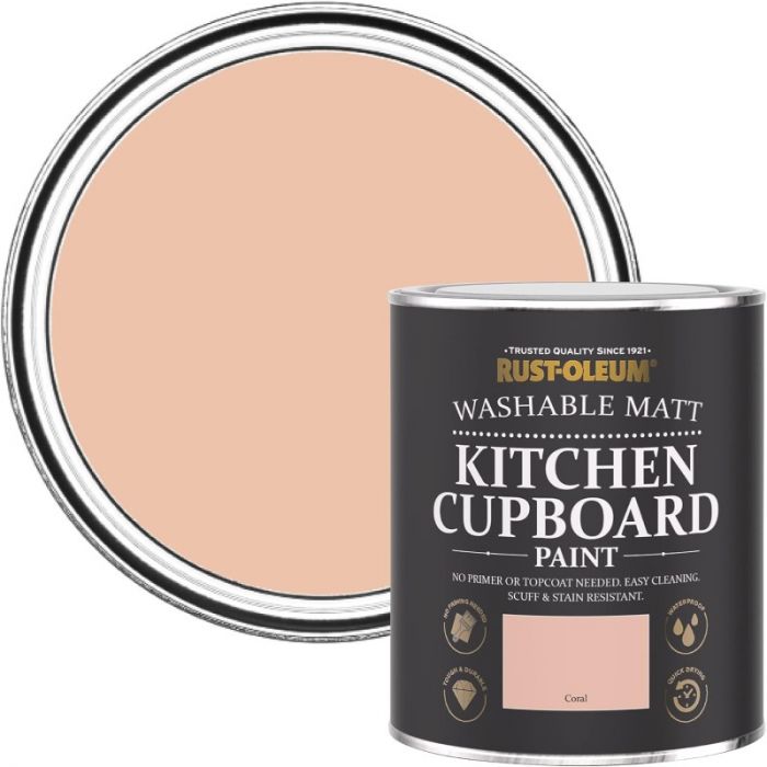 Rust-Oleum Kitchen Cupboard Paint - Coral 750ml