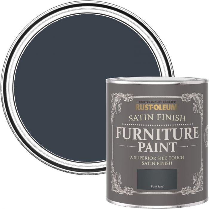 Rust-Oleum Satin Furniture Paint Black Sand 750ml