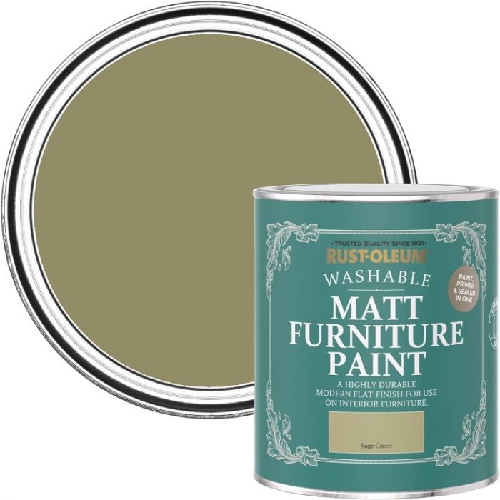 Rust-Oleum Matt Furniture Paint Sage Green 750ml