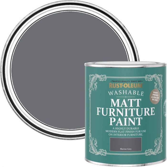 Rust-Oleum Matt Furniture Paint Marine Grey 750ml