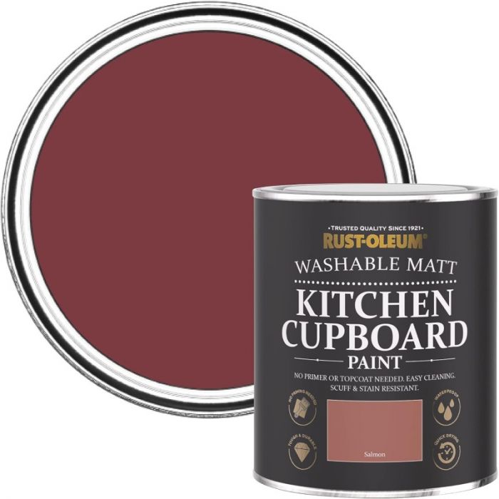 Rust-Oleum Matt Kitchen Cupboard Paint - Salmon 750ml