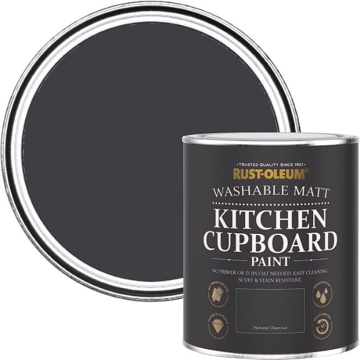 Rust-Oleum Matt Kitchen Cupboard Paint - Natural Charcoal 750ml