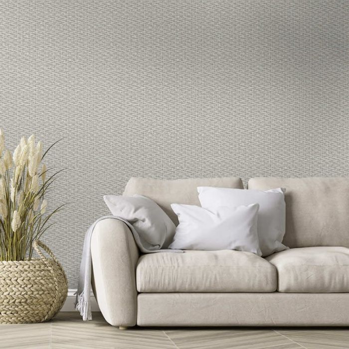 Twill Weave Grey Wallpaper