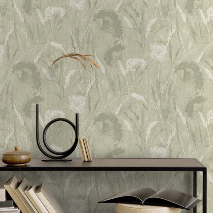 Pappus Textured Sage Wallpaper