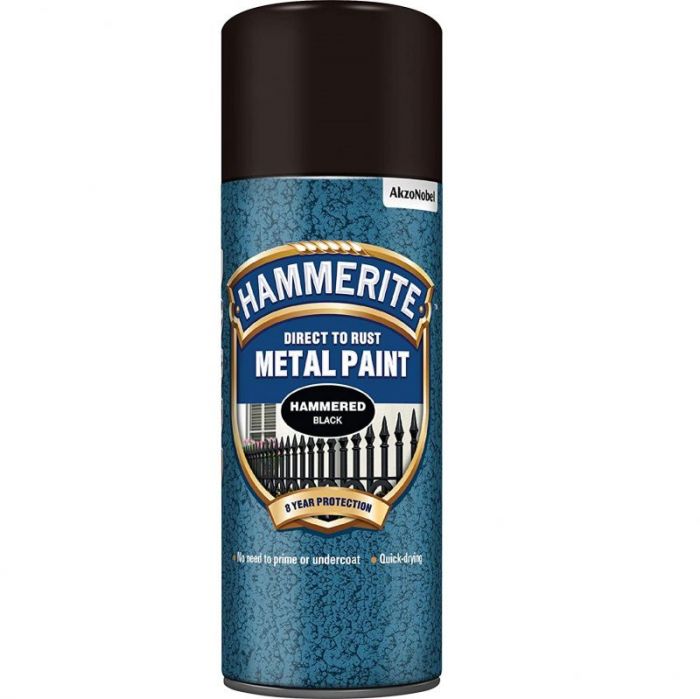 Hammerite Metal Paint - Hammered Black Aerosol 400ml