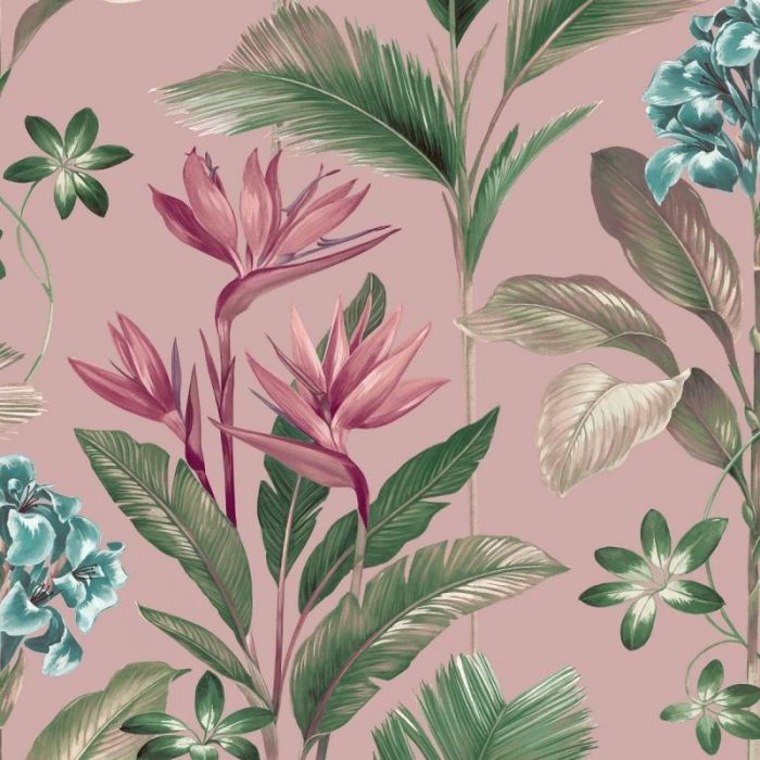 Oliana Floral Wallpaper Pink