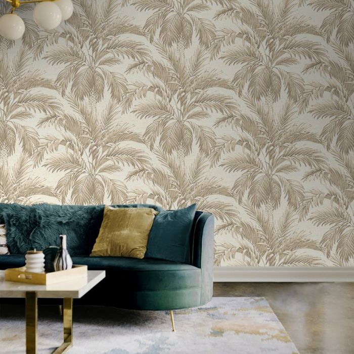 Palm Tree Leaf Wallpaper |Belgravia| Decorating Centre Online