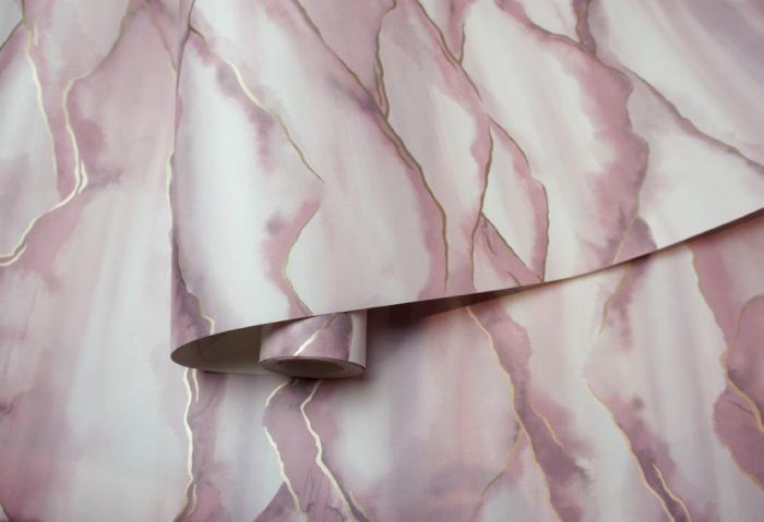 Elias Marble Wave Wallpaper Pink