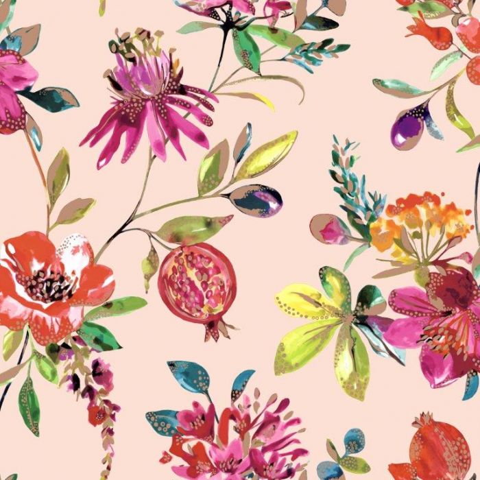 Melgrano Floral Wallpaper Blush Pink