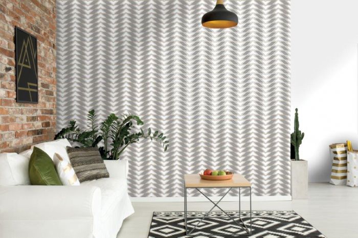 Teton Geometric Wallpaper Grey