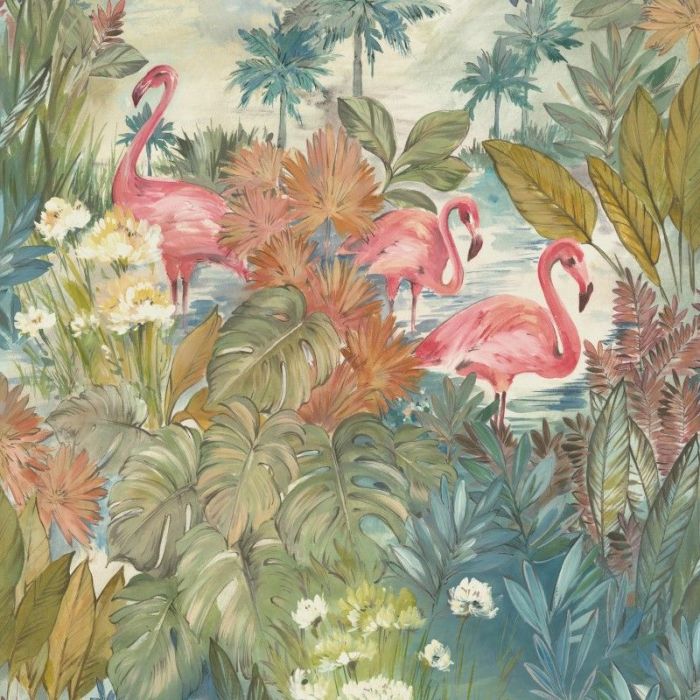 Sarasota Flamingo Wallpaper Multi